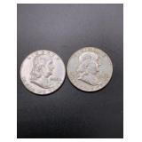 1963-P and 1963-D Franklin Silver Half Dollars