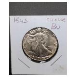 1945 Walking Liberty Silver Half Dollar