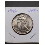 1942 Walking Liberty Silver Half Dollar