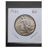 1939 Walking Liberty Silver Half Dollar