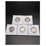 (5) Mixed Date Buffalo Nickels