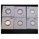 (6) Roosevelt Silver Dimes