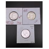 (3) Washington Silver Quarters