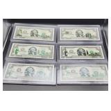 (6) $2 Bills - State Commemoratives