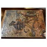 Vtg W K Leigh Puzzle w/ Winchester Tin Sign