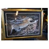 Descending Leopard Framed Art Print