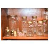 Shelf of Glass Jars and Bottles