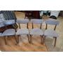 Set of 4 MCM Style Walnut Rubber Wood Chairs
