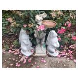 3 Outdoor Decorative Rabbits