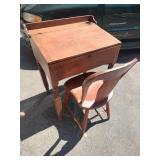 Antique Slant Top Store Clerk's Desk & Chair