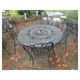 Metal 'Compass' Table and 4 Chairs