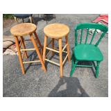 2 Bar Stools and Side Chair