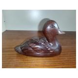 Hand Carved Wood Duck by S. Stewart