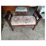 Bombay Wooden Entry Bench with Floral Upholstery