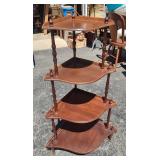 Vintage 4 Tier Corner Etagere Shelf