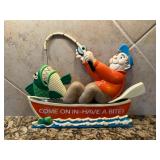 Vtg Fisherman Wall Plaqueï¿½12ï¿½10