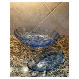 Blue Glass Bowl and Dish Setï¿½12ï¿½8.5ï¿½4.5