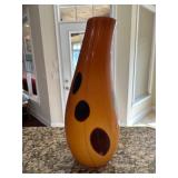 Amber Glass Vase With Black Dotsï¿½16.75