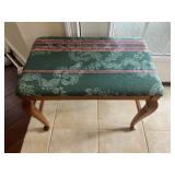 Vtg Wooden Bench w/Upholstered Seat 23.5ï¿½x15ï¿½x18ï¿½