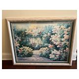 Framed Floral Garden Painting 36ï¿½ï¿½x28ï¿½ï¿½