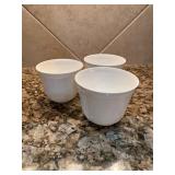 Set of 3ï¿½White Mini Ceramic Plantersï¿½3.5ï¿½2.75