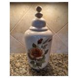 Vtg Ceramic Floral Ginger Jarï¿½16ï¿½