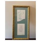 Framed Vtg Wedding Keepsake 10.5ï¿½ï¿½x21.5ï¿½ï¿½