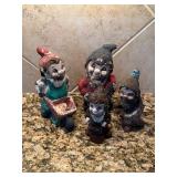 Four Vtg Mini Garden Gnomesï¿½7ï¿½