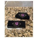 Vtg Embroidered Purse & Comb Setï¿½3ï¿½4.5