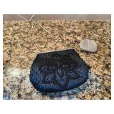 Vtg Black Beaded Handbag Setï¿½6.75