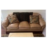 Beige Sofa with Pillows/Throw 85ï¿½x34ï¿½x39ï¿½