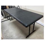 Folding 7 ft. Black Table with Metal Frame