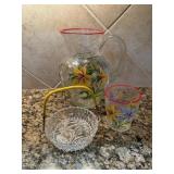 Handpainted Glassware and Bowl Setï¿½7ï¿½