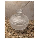 Vtg Frosted Glass Rose Dishï¿½6ï¿½6