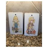 Vtg Sarah Kay Wall Plaquesï¿½5.75ï¿½9.5