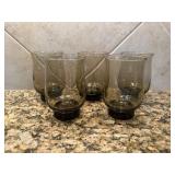 Vtg. Libbey Amber Tulip Flat Tumblersï¿½5ï¿½