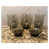 Vtg. Libbey Amber Tulip Flat Tumblersï¿½5ï¿½