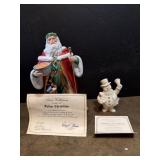 Lenox Father Christmas and Snowman Figurines With