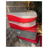 Holiday Decor Lot: 2 Wreaths and 2 Totes of Garlan