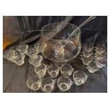 Glass Punch Bowl Set with Ladle
