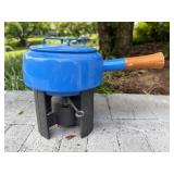 Vintage Blue Dansk Kobenstyle Fondue Set by Jens Q