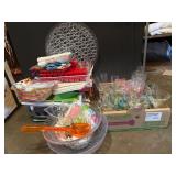 Household Items Lot with Glassware and Plates