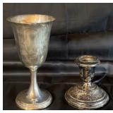 Sterling Candlestick and Chalice