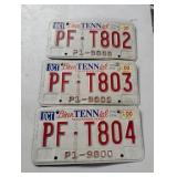 3 Tennessee Bicentennial License Plates