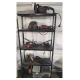 Metal Shelf and Contents - Read Details