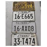 4 Vintage Tennessee License Plates