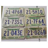 (6) 1980s Tennessee License Plates