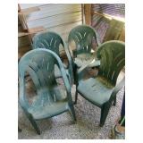 4 Plastic Outdoor Chairs