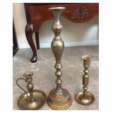 Three Brass Candlesticks