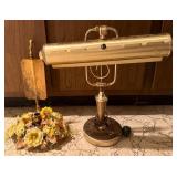 Brass Lamp and Candlestick Set